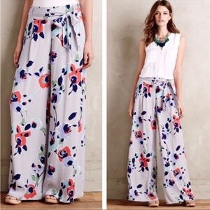 Anthropologie Elevenses Floral Wide-Leg Pants